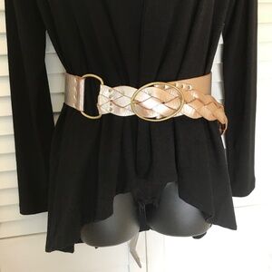 Genuine Leather Silver Belt- Braided! VGUC 3/$19